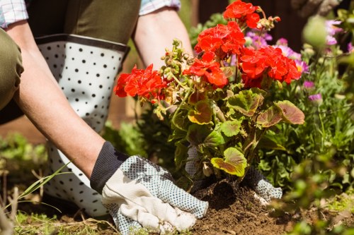 Protective PPE used by landscaping staff on site